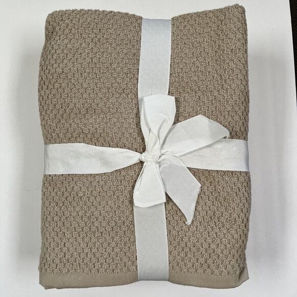 Truly Calm Bath Towel Set Beige Linen 6 Piece Bath Hand Washcloth 100% Cotton - Picture 3 of 7